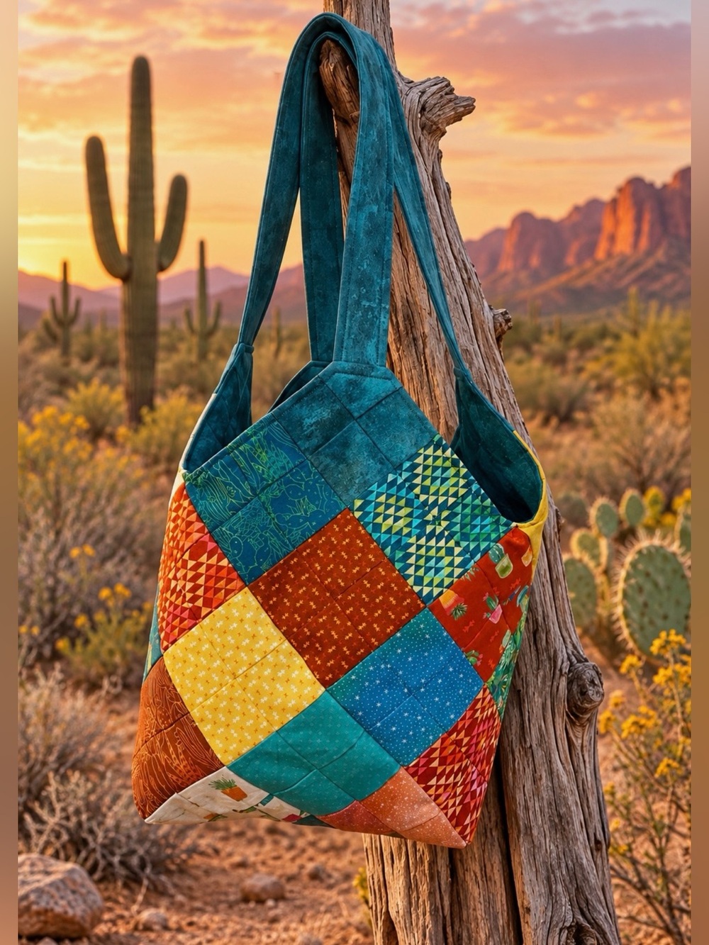 Cactus Desert Dreams Tote Bag. New. Tote  Quilted